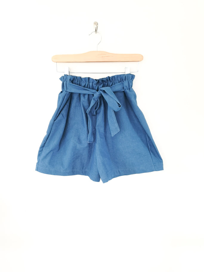 Short Parfait taille haute - Denim -Échantillon